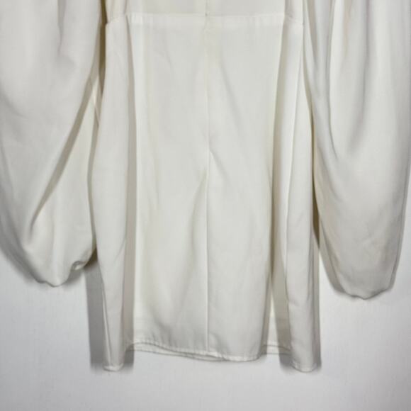 Princess Polly Lillie Long Sleeve White Mini Dress Size 0 Draped Corset Style - Picture 9 of 10